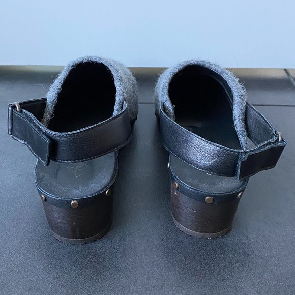 Argilla Women's Shoes Clogs Wool Grey Open Heel - Picture 6 of 12